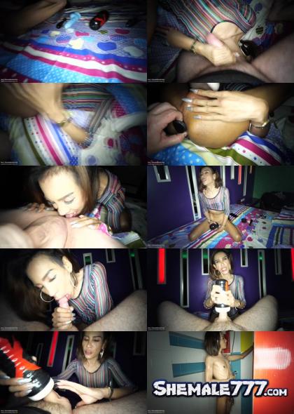 LadyBoysFuckedBareback: Amy - Ultra Skinny Hung Femboy in Bareback Lust (FullHD 1080p)